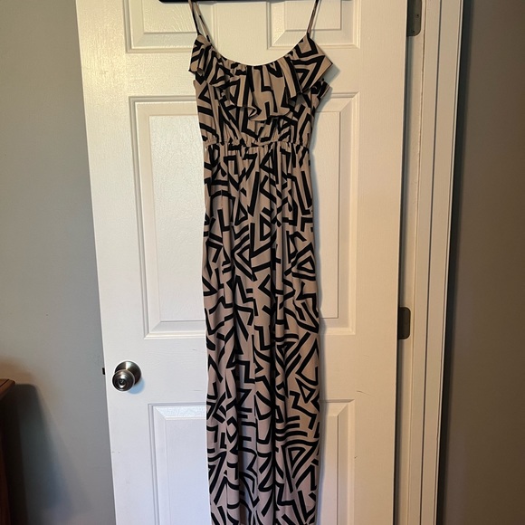 Small forever 21 geometric pattern print maxi dress elastic spaghetti strap - Picture 8 of 10